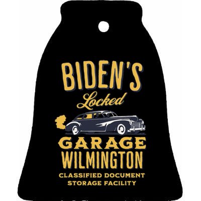 Biden's Garage Funny Anti-Biden Political Joke Garage Sign  Ceramic Bell Ornament