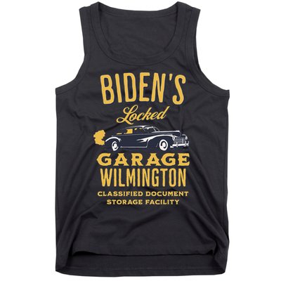Biden's Garage Funny Anti-Biden Political Joke Garage Sign  Tank Top