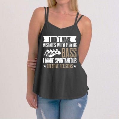 Bass Guitars Funny Vintage Guitarist Guitar Player Gift Women's Strappy Tank