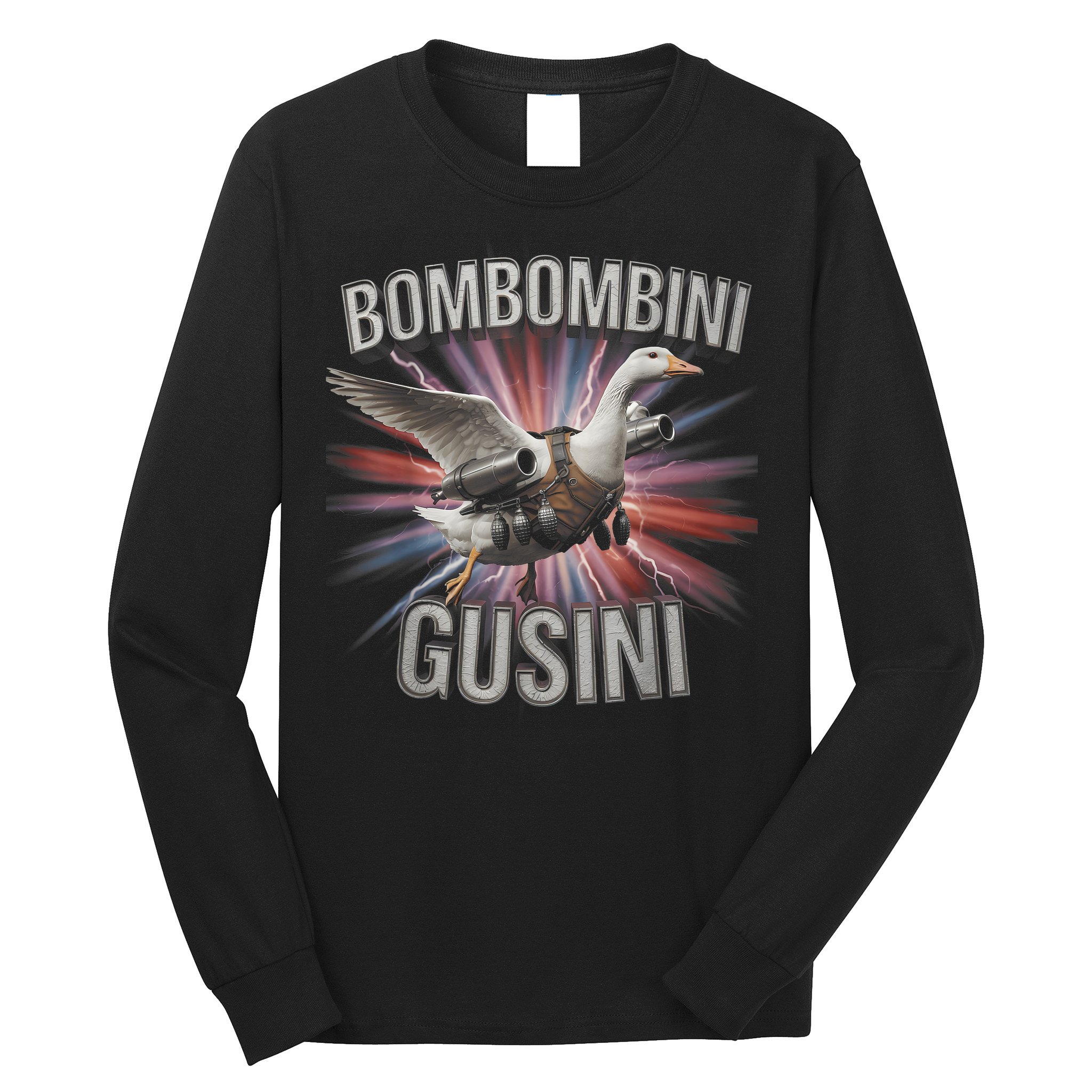 Bombombini Gusini Funny Italian Brainrot Meme Bootleg  Long Sleeve Shirt