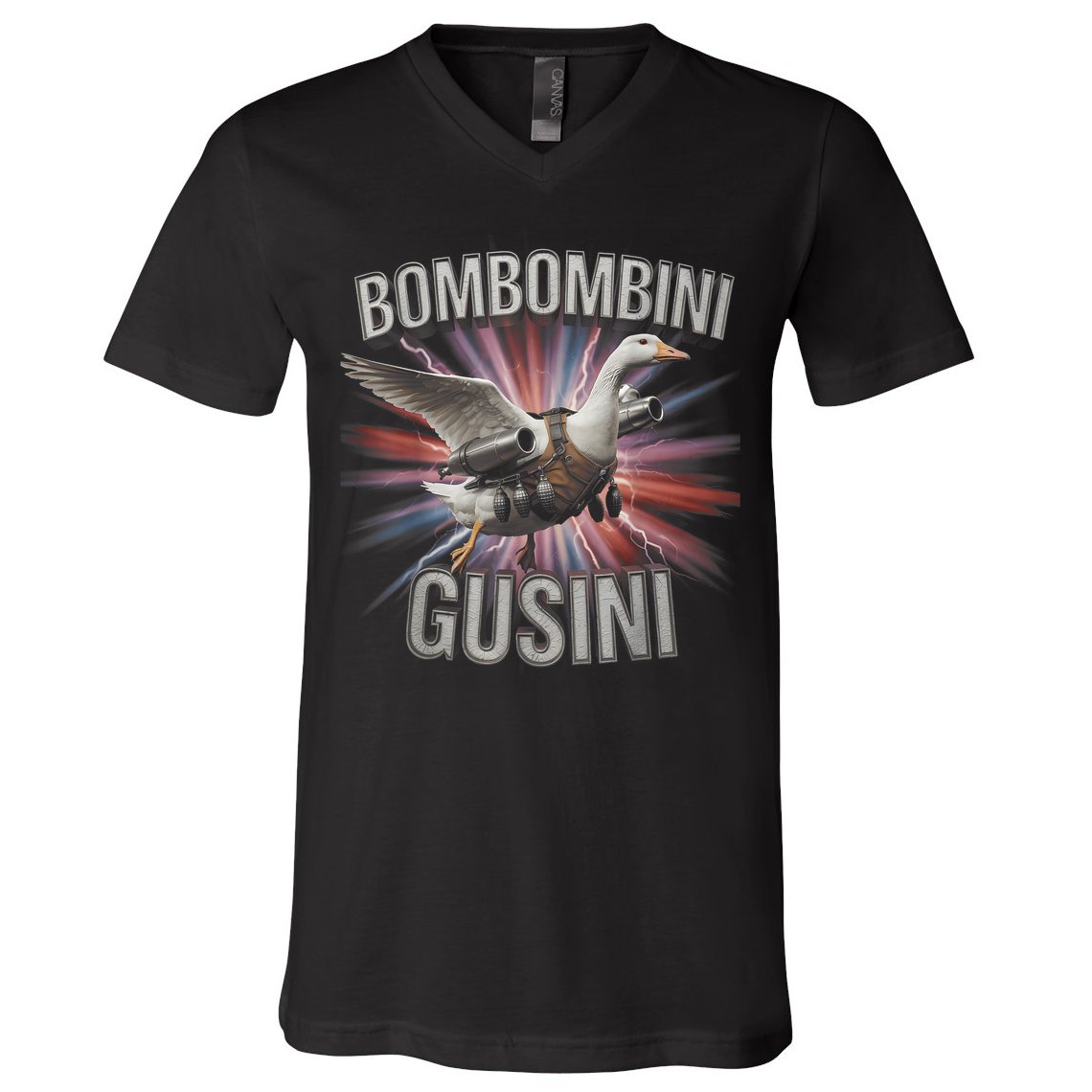 Bombombini Gusini Funny Italian Brainrot Meme Bootleg  V-Neck T-Shirt
