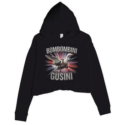 Bombombini Gusini Funny Italian Brainrot Meme Bootleg  Crop Fleece Hoodie