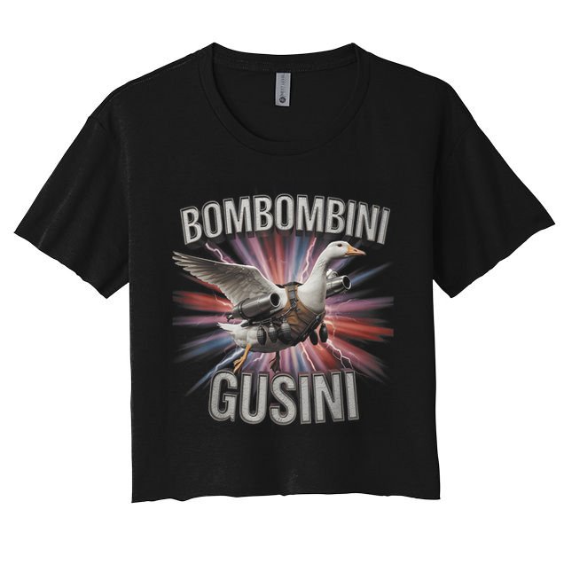 Bombombini Gusini Funny Italian Brainrot Meme Bootleg  Crop Top