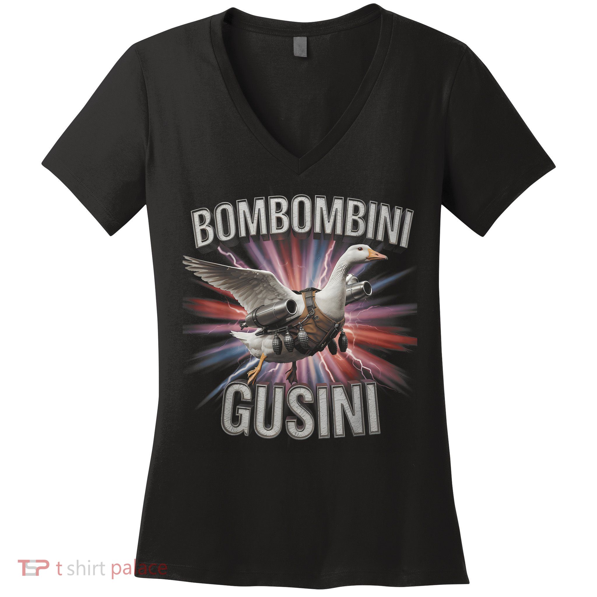 Bombombini Gusini Funny Italian Brainrot Meme Bootleg  Women's V-Neck T-Shirt