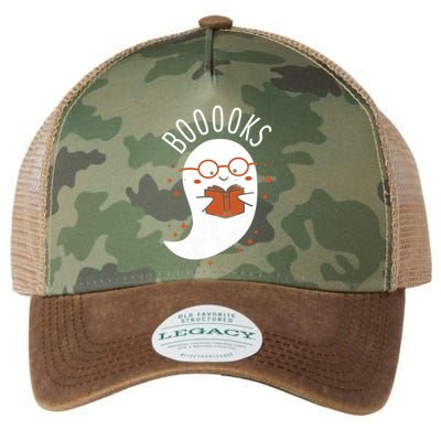 Booooks Ghost Funny Halloween Teacher Book Library Reading Legacy Tie Dye Trucker Hat