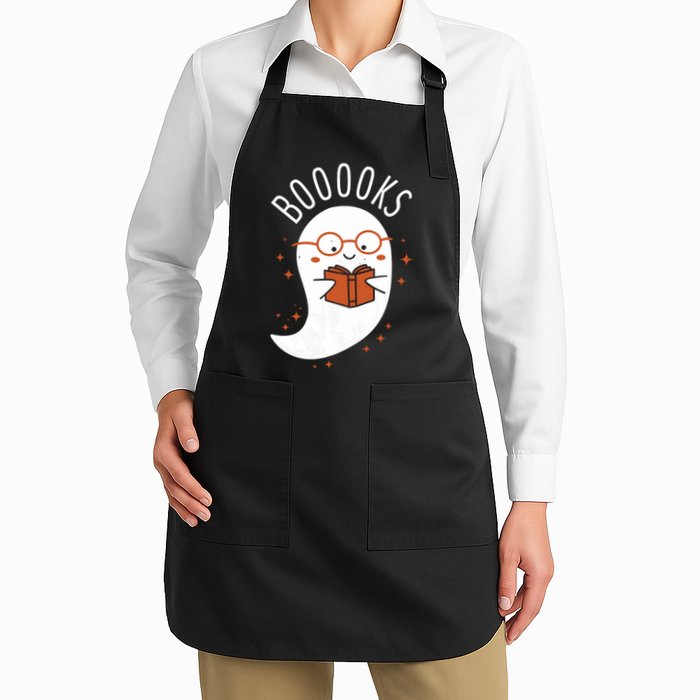 Booooks Ghost Funny Halloween Teacher Book Library Reading Apron