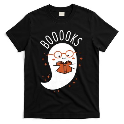Booooks Ghost Funny Halloween Teacher Book Library Reading T-Shirt