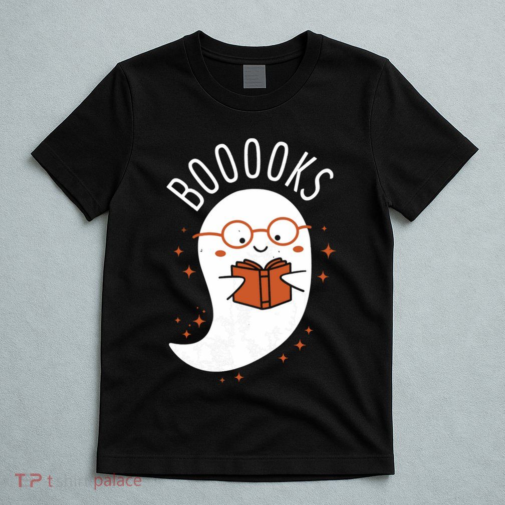 Booooks Ghost Funny Halloween Teacher Book Library Reading T-Shirt