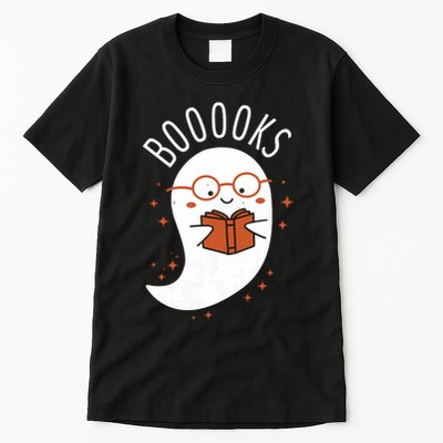 Booooks Ghost Funny Halloween Teacher Book Library Reading Tall T-Shirt