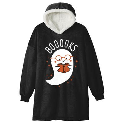 Booooks Ghost Funny Halloween Teacher Book Library Reading Hooded Wearable Blanket
