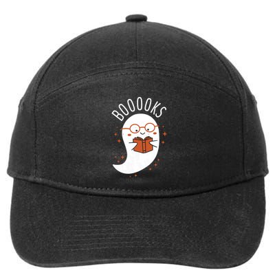 Booooks Ghost Funny Halloween Teacher Book Library Reading 7-Panel Snapback Hat