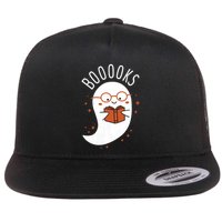 Booooks Ghost Funny Halloween Teacher Book Library Reading Flat Bill Trucker Hat