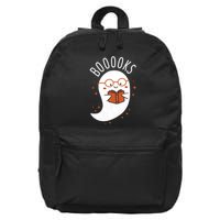 Booooks Ghost Funny Halloween Teacher Book Library Reading 16 in Basic Backpack