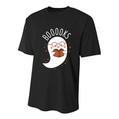 Booooks Ghost Funny Halloween Teacher Book Library Reading Youth Performance Sprint T-Shirt