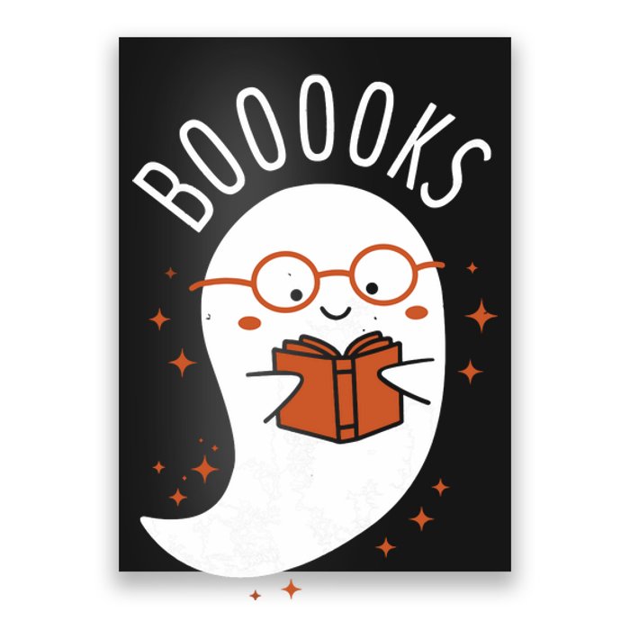 Booooks Ghost Funny Halloween Teacher Book Library Reading Poster