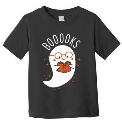 Booooks Ghost Funny Halloween Teacher Book Library Reading Toddler T-Shirt