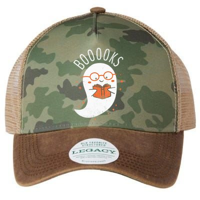 Booooks Ghost Funny Halloween Teacher Book Library Reading Legacy Tie Dye Trucker Hat