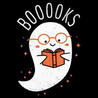 Booooks Ghost Funny Halloween Teacher Book Library Reading Stripe Pom Pom Beanie