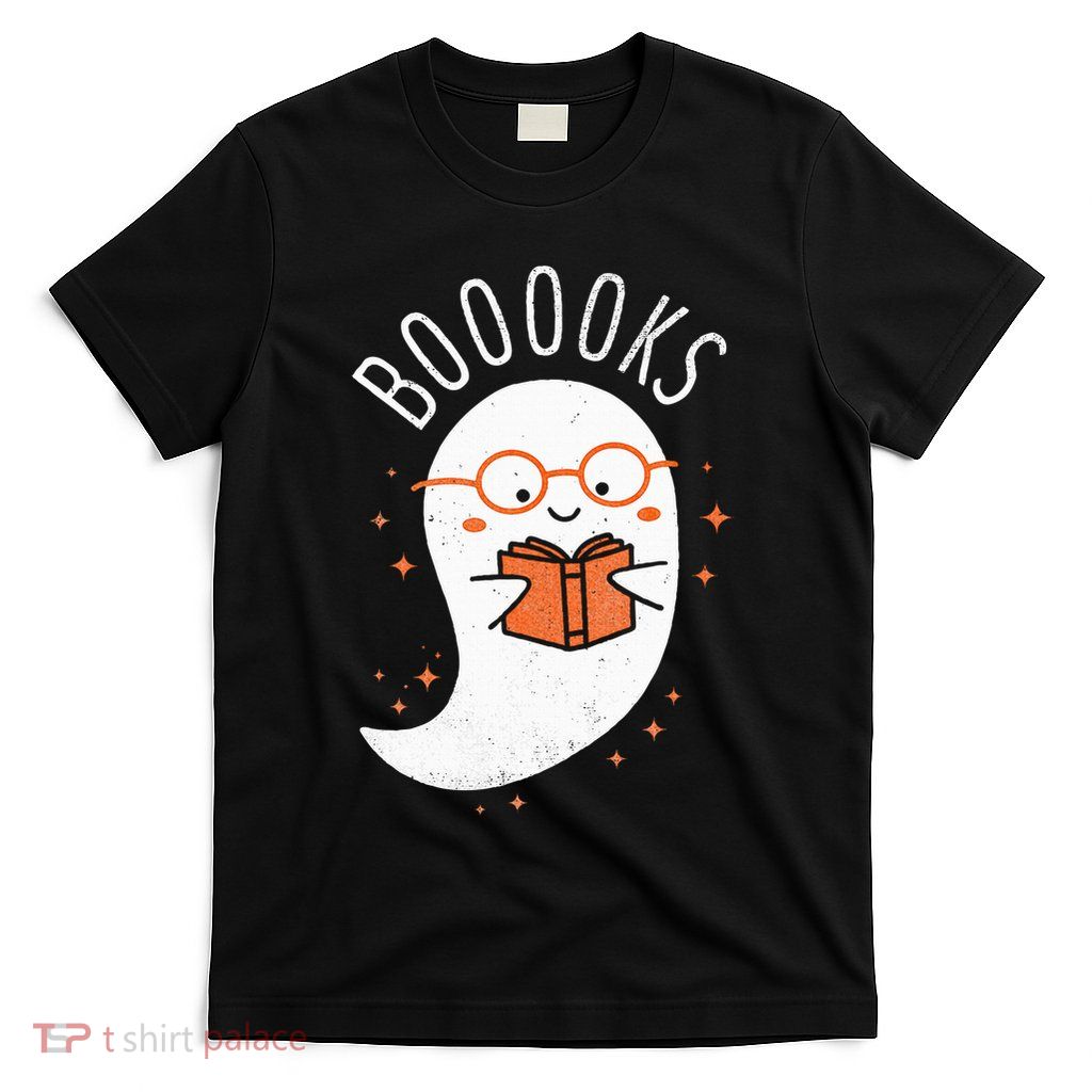 Booooks Ghost Funny Halloween Teacher Book Library Reading T-Shirt