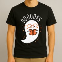 Booooks Ghost Funny Halloween Teacher Book Library Reading T-Shirt
