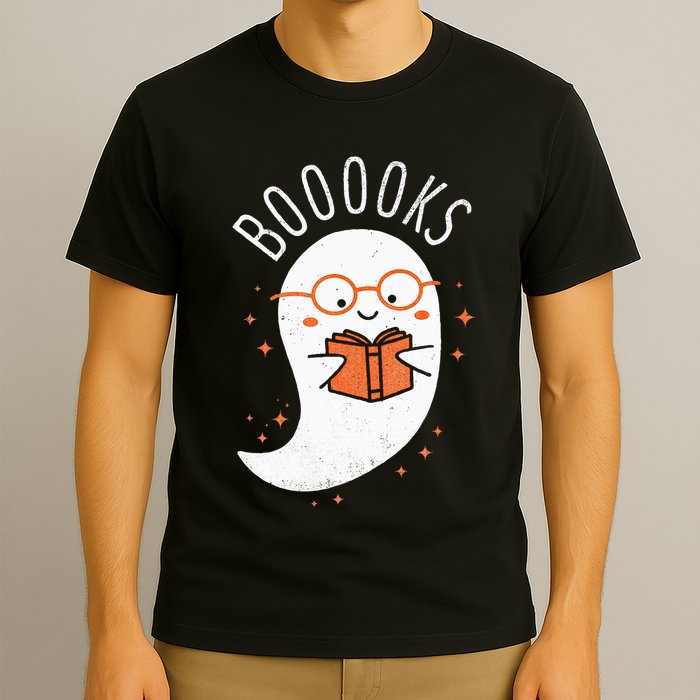 Booooks Ghost Funny Halloween Teacher Book Library Reading T-Shirt