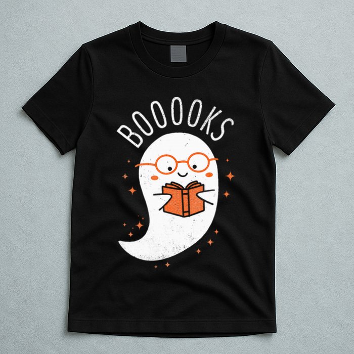 Booooks Ghost Funny Halloween Teacher Book Library Reading T-Shirt