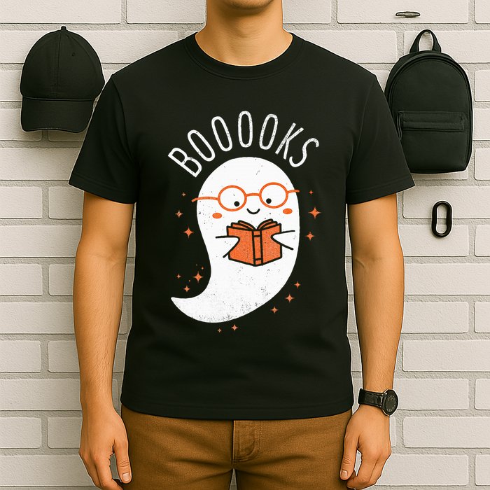 Booooks Ghost Funny Halloween Teacher Book Library Reading T-Shirt
