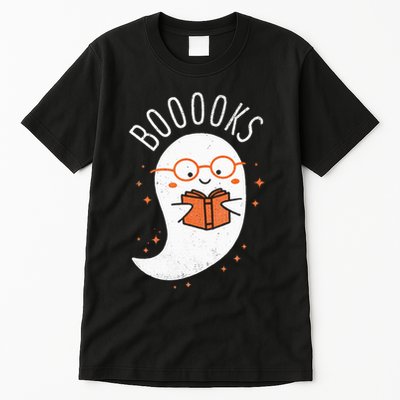 Booooks Ghost Funny Halloween Teacher Book Library Reading Tall T-Shirt