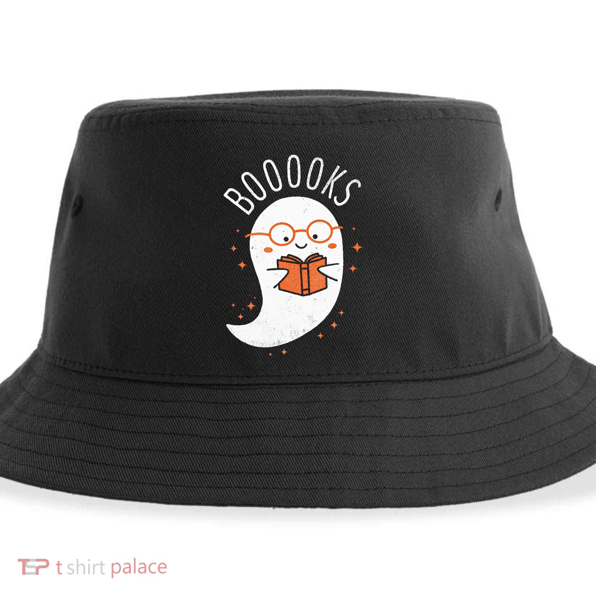 Booooks Ghost Funny Halloween Teacher Book Library Reading Sustainable Bucket Hat