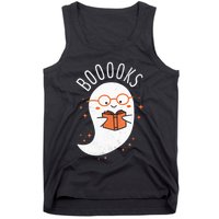 Booooks Ghost Funny Halloween Teacher Book Library Reading Tank Top