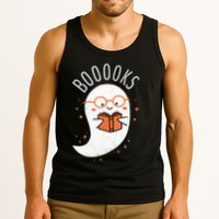 Booooks Ghost Funny Halloween Teacher Book Library Reading Tank Top