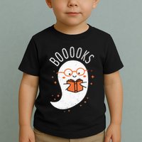 Booooks Ghost Funny Halloween Teacher Book Library Reading Toddler T-Shirt