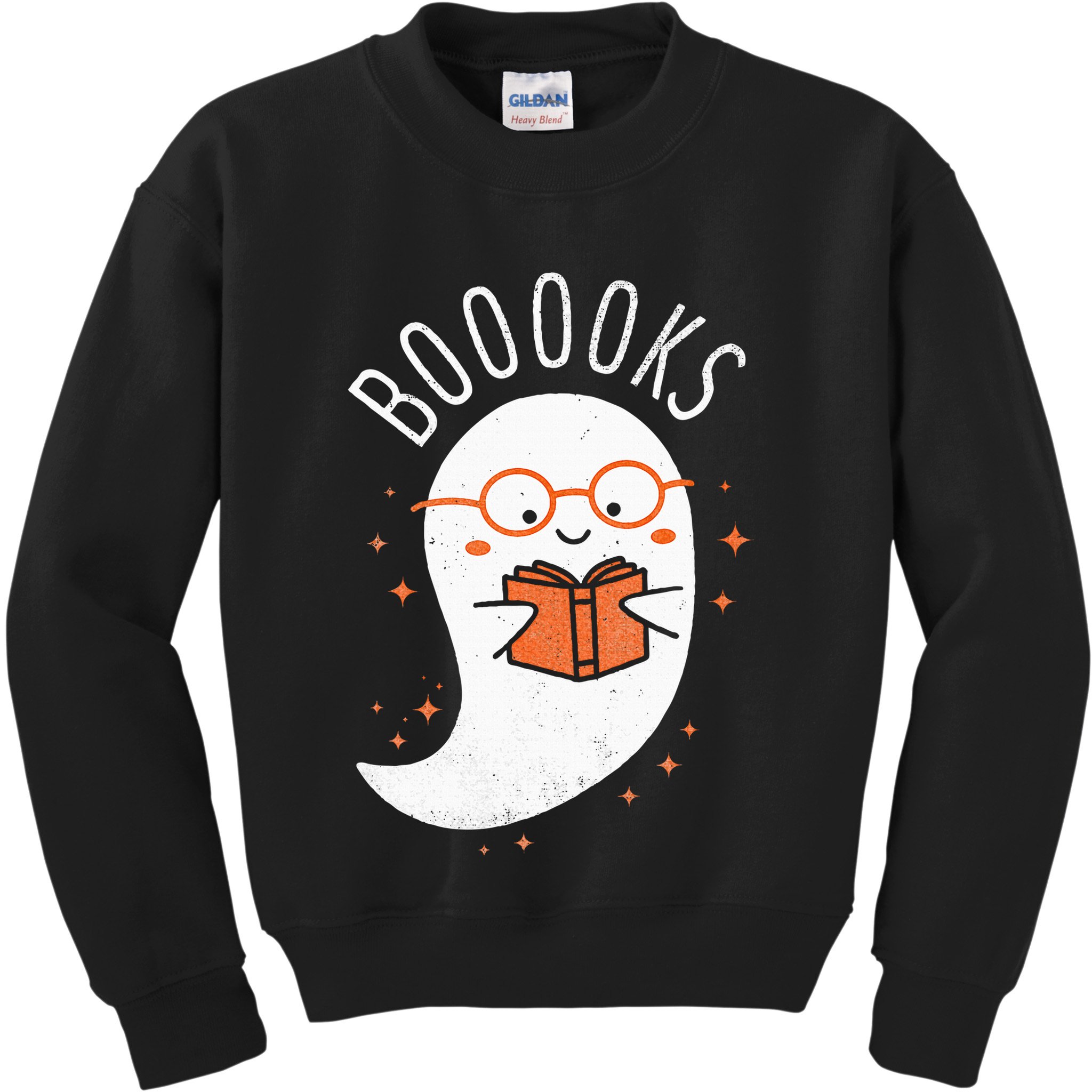 Booooks Ghost Funny Halloween Teacher Book Library Reading Kids Sweatshirt
