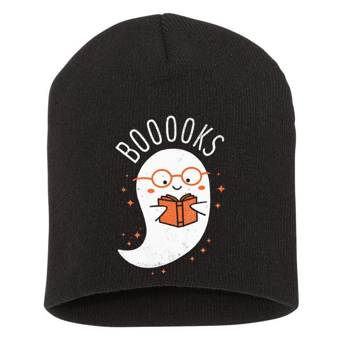 Booooks Ghost Funny Halloween Teacher Book Library Reading Short Acrylic Beanie