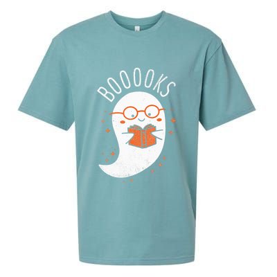 Booooks Ghost Funny Halloween Teacher Book Library Reading Sueded Cloud Jersey T-Shirt