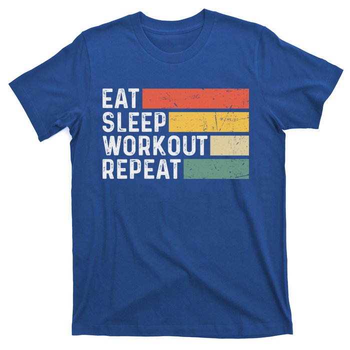 Bodybuilder Gym Funny Vintage Cute Gift Eat Sleep Workout Repeat Gift T-Shirt