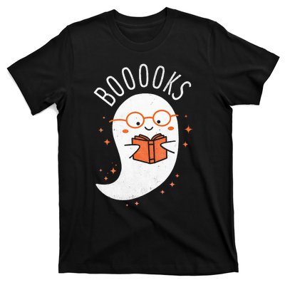 Booooks Ghost Funny Halloween Teacher Book Library Reading T-Shirt