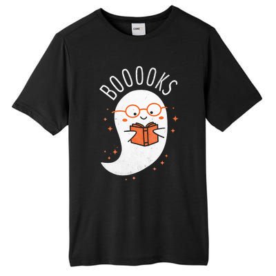 Booooks Ghost Funny Halloween Teacher Book Library Reading Tall Fusion ChromaSoft Performance T-Shirt