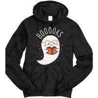 Booooks Ghost Funny Halloween Teacher Book Library Reading Tie Dye Hoodie