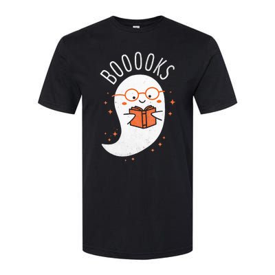 Booooks Ghost Funny Halloween Teacher Book Library Reading Softstyle CVC T-Shirt