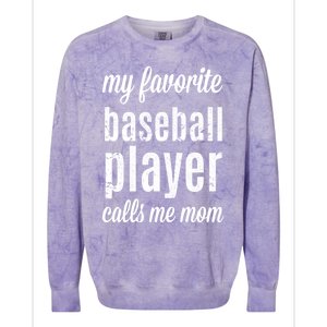 Baseball Gift For Moms: My Favorite Player Calls Me Mom Colorblast Crewneck Sweatshirt