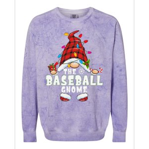 Baseball Gnome Family Matching Christmas Funny Pajama Colorblast Crewneck Sweatshirt