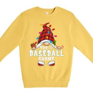 Baseball Gnome Family Matching Christmas Funny Pajama Premium Crewneck Sweatshirt