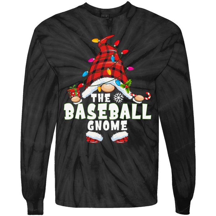 Baseball Gnome Family Matching Christmas Funny Pajama Tie-Dye Long Sleeve Shirt