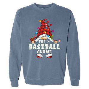 Baseball Gnome Family Matching Christmas Funny Pajama Garment-Dyed Sweatshirt