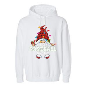 Baseball Gnome Family Matching Christmas Funny Pajama Garment-Dyed Fleece Hoodie