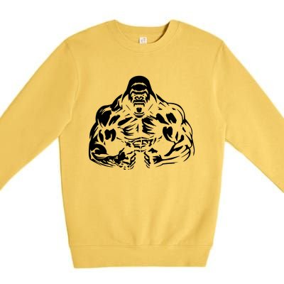 Bodybuilding Gorilla For The Next Workout In The Gym Premium Crewneck Sweatshirt