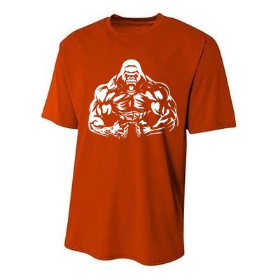 Bodybuilding Gorilla For The Next Workout In The Gym Performance Sprint T-Shirt