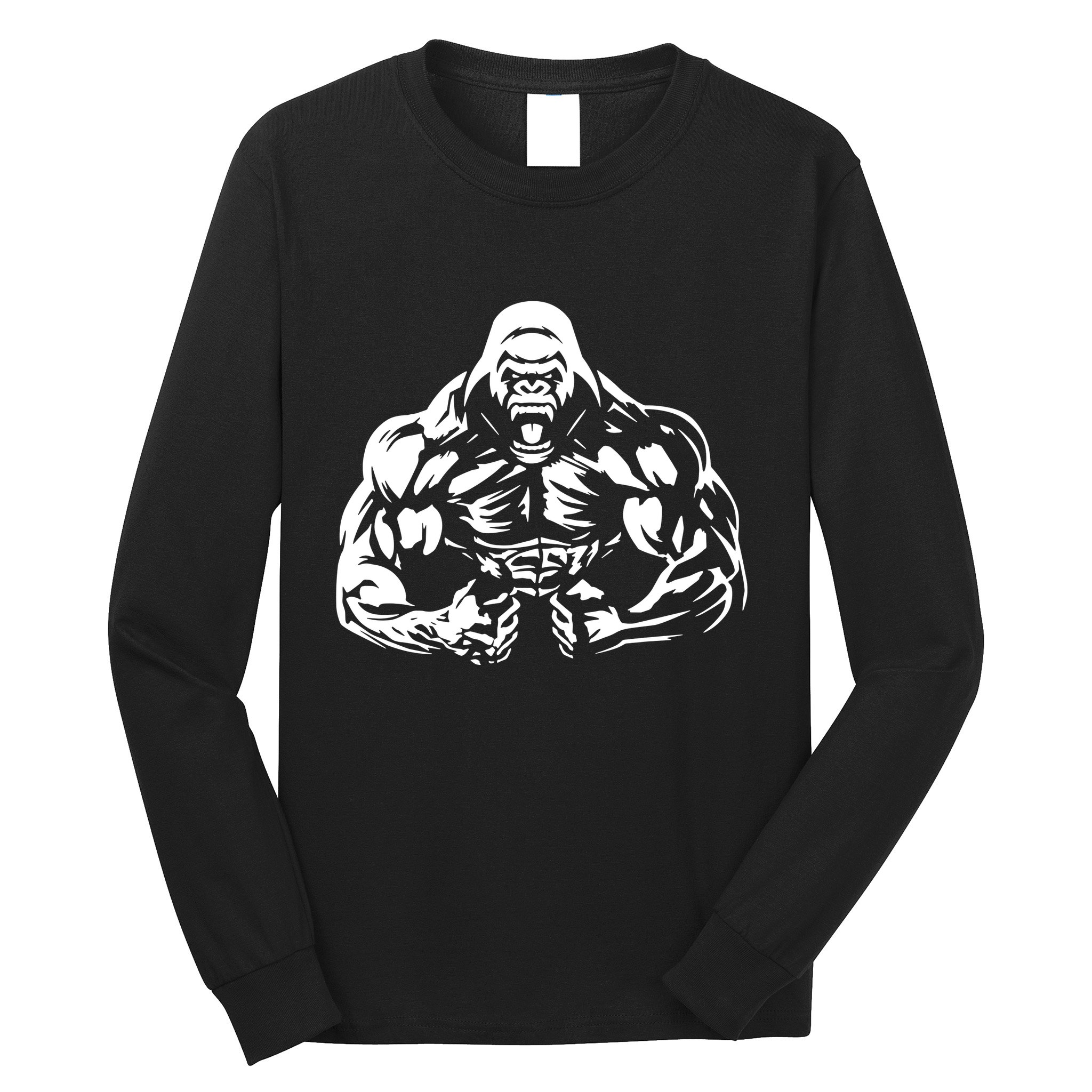 Bodybuilding Gorilla For The Next Workout In The Gym Long Sleeve Shirt