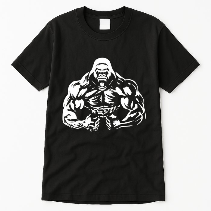 Bodybuilding Gorilla For The Next Workout In The Gym Tall T-Shirt